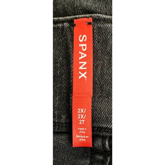 Spanx Women's Wide Leg Stretch Black Jeggings Jeans High Rise Elastic Waist Crop - Picture 7 of 10